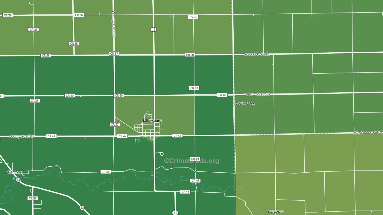 46543, IN Map of Drug-Related Crime Rates