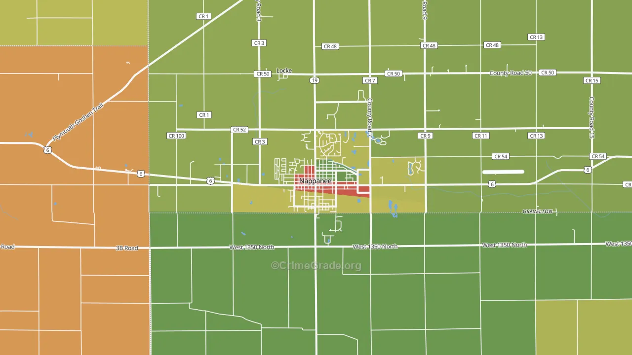 46550, IN Map of Drug-Related Crime Rates