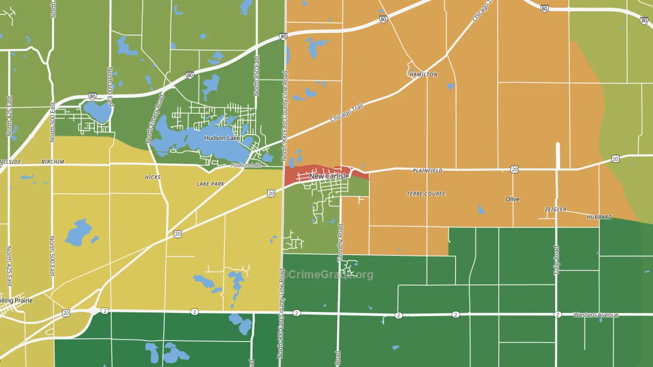 46552, IN Map of Drug-Related Crime Rates