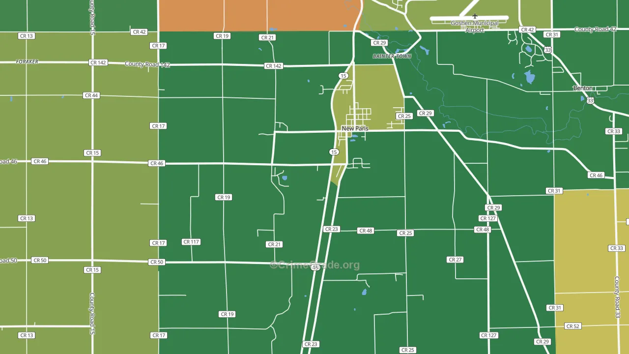 46553, IN Map of Drug-Related Crime Rates