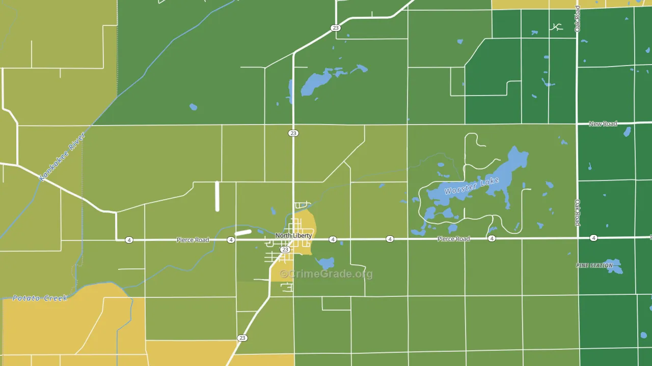 46554, IN Map of Drug-Related Crime Rates
