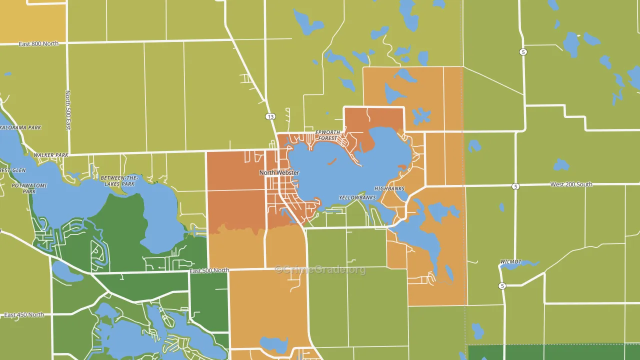 46555, IN Map of Drug-Related Crime Rates