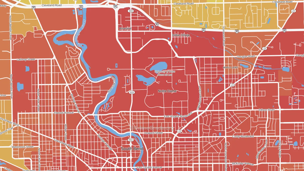 46556, IN Map of Drug-Related Crime Rates
