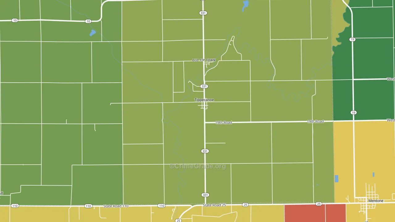 46570, IN Map of Drug-Related Crime Rates