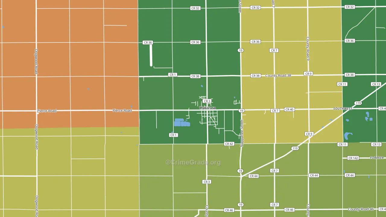 46573, IN Map of Drug-Related Crime Rates
