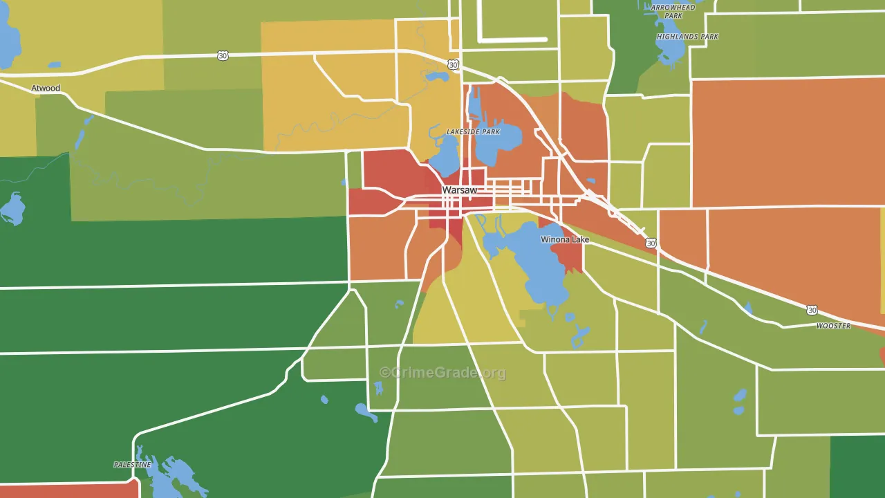 46580, IN Map of Drug-Related Crime Rates