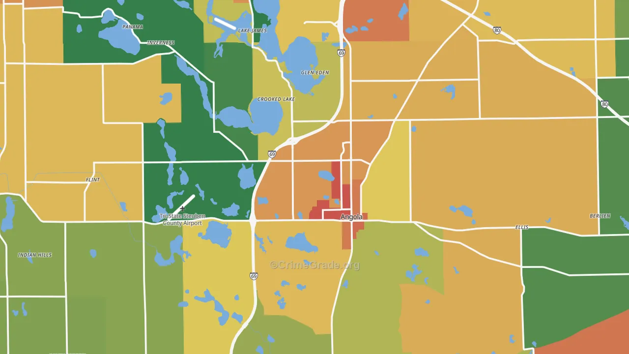 46703, IN Map of Drug-Related Crime Rates