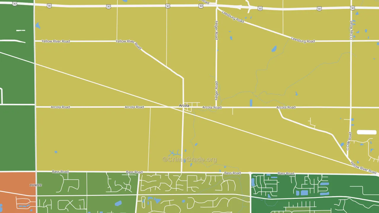 46704, IN Map of Drug-Related Crime Rates