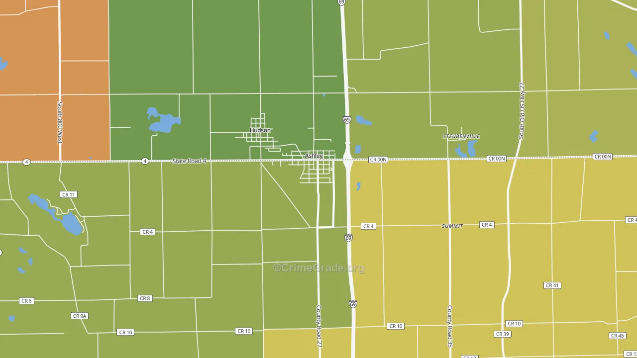 46705, IN Map of Drug-Related Crime Rates