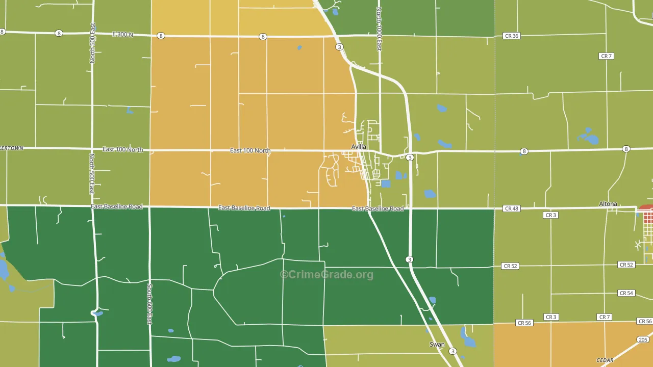 46710, IN Map of Drug-Related Crime Rates