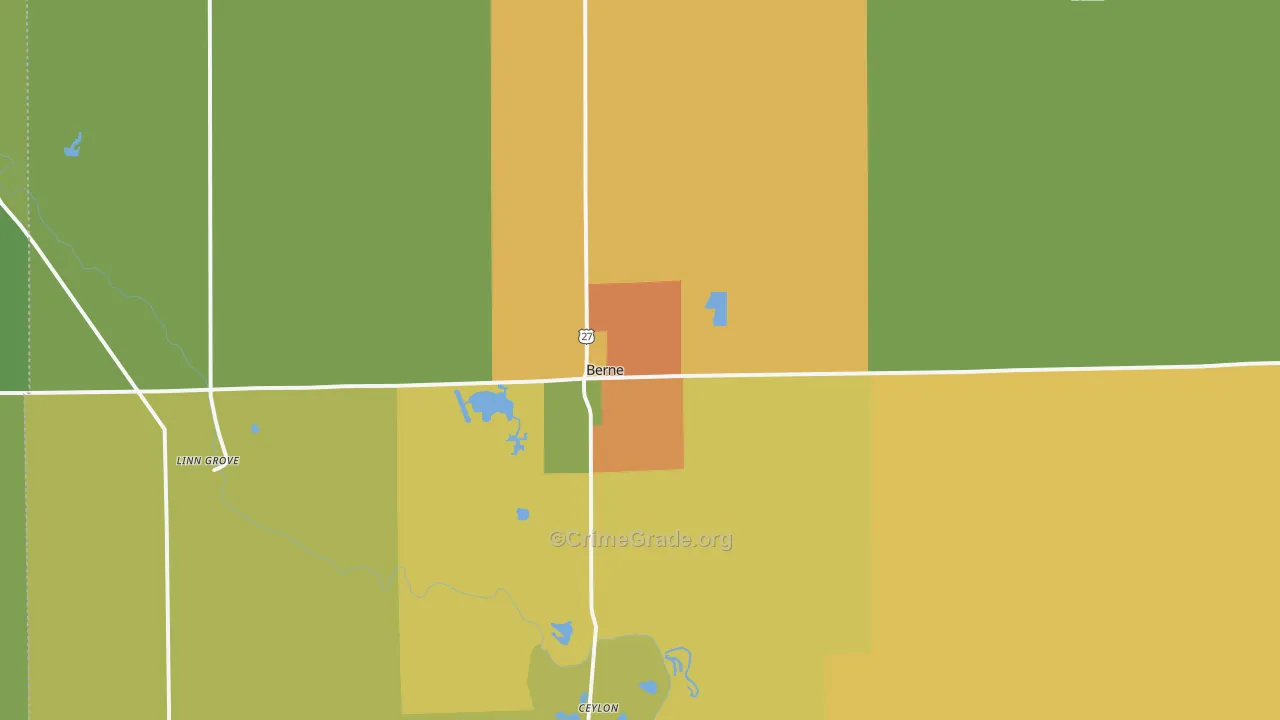 46711, IN Map of Drug-Related Crime Rates