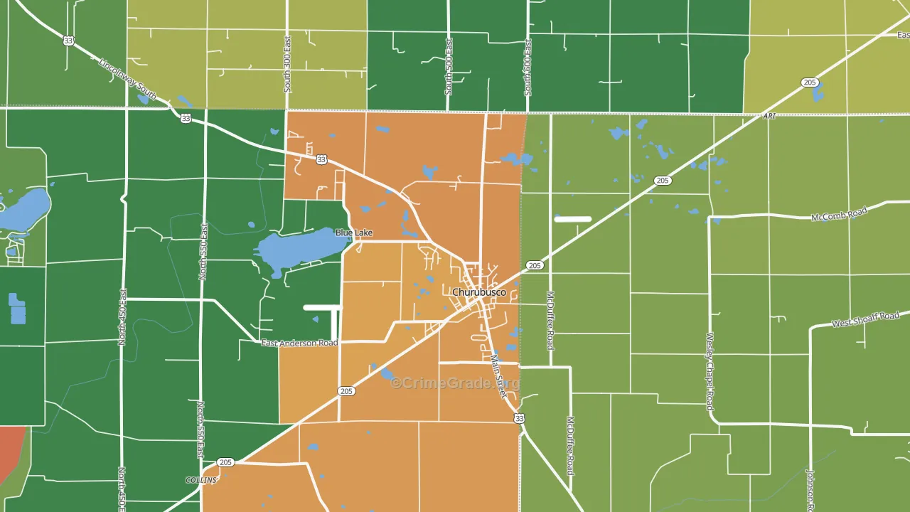 46723, IN Map of Drug-Related Crime Rates