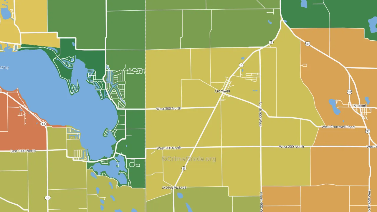 46732, IN Map of Drug-Related Crime Rates