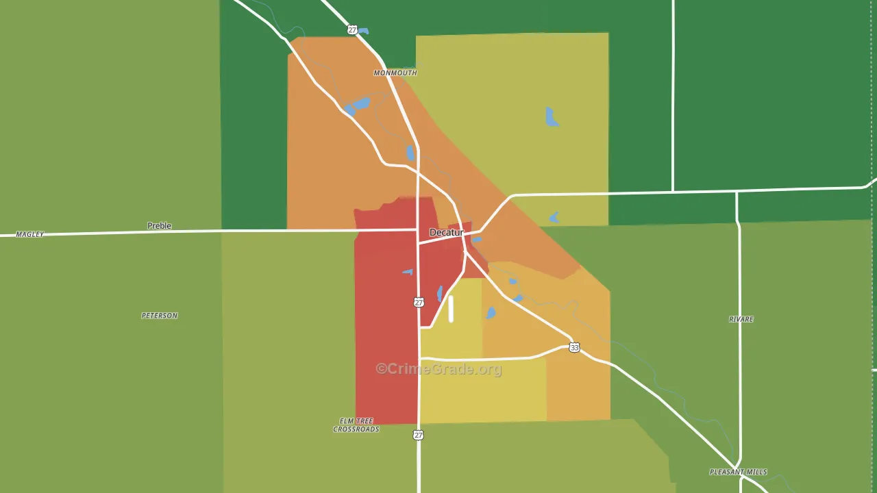 46733, IN Map of Drug-Related Crime Rates