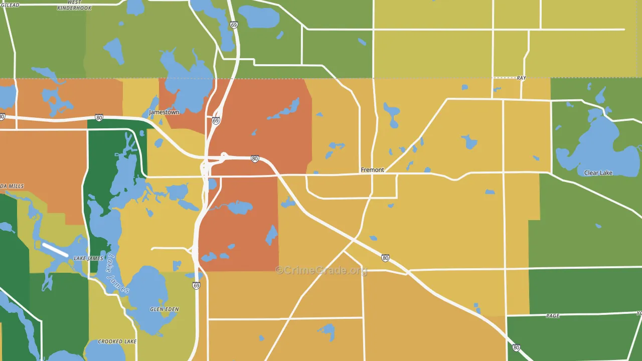 46737, IN Map of Drug-Related Crime Rates