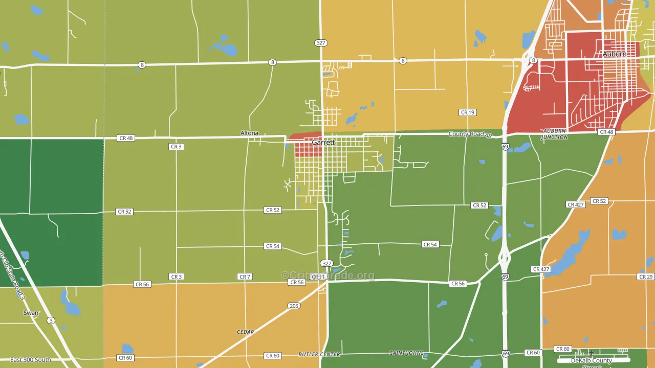 46738, IN Map of Drug-Related Crime Rates