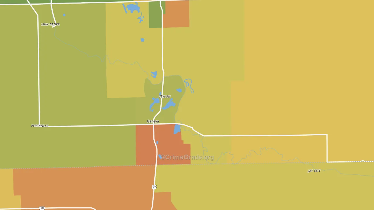 46740, IN Map of Drug-Related Crime Rates