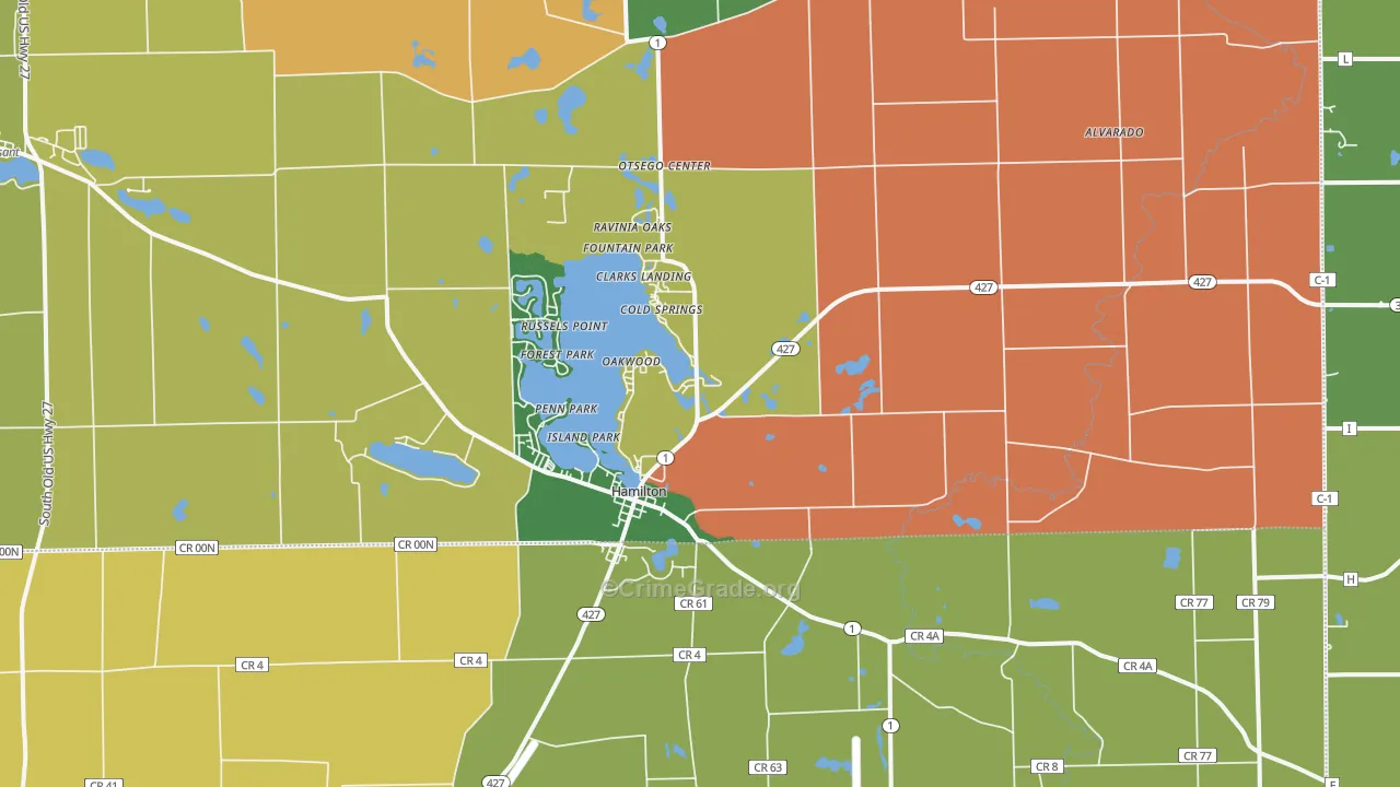 46742, IN Map of Drug-Related Crime Rates