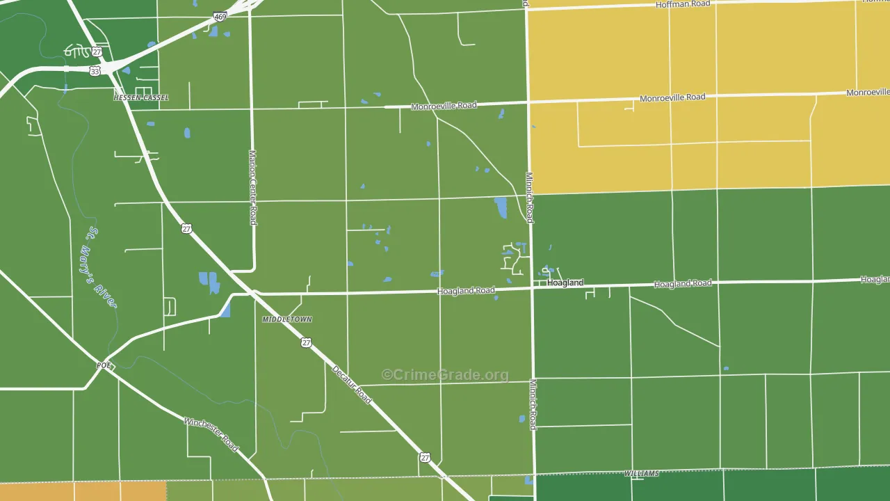 46745, IN Map of Drug-Related Crime Rates