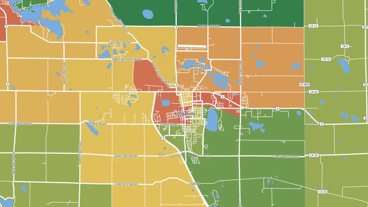 46755, IN Map of Drug-Related Crime Rates