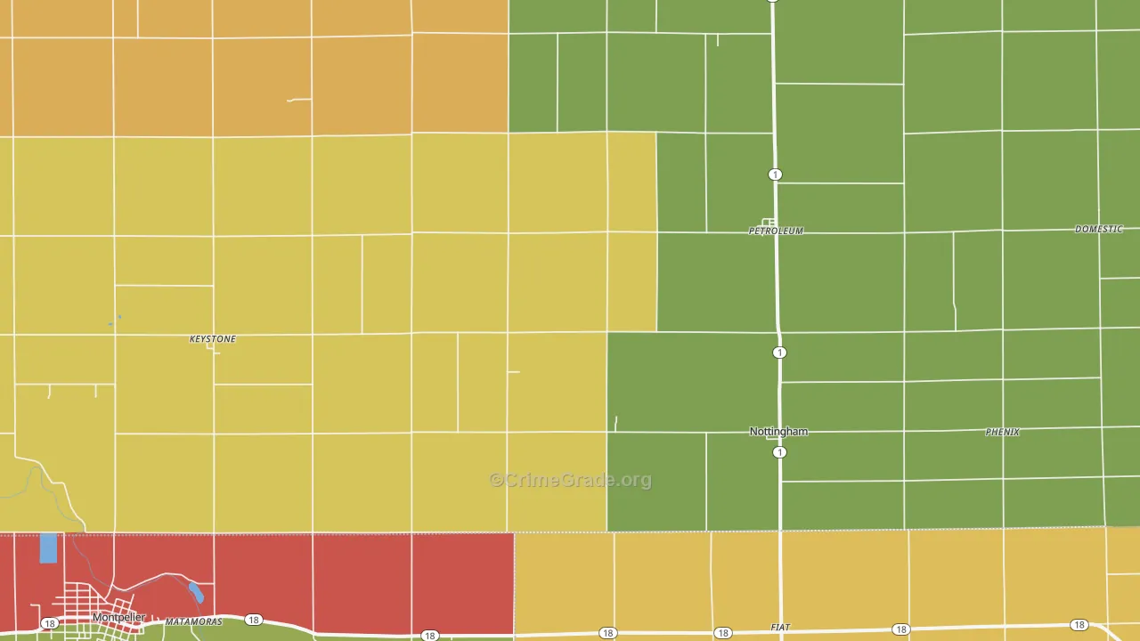 46759, IN Map of Drug-Related Crime Rates