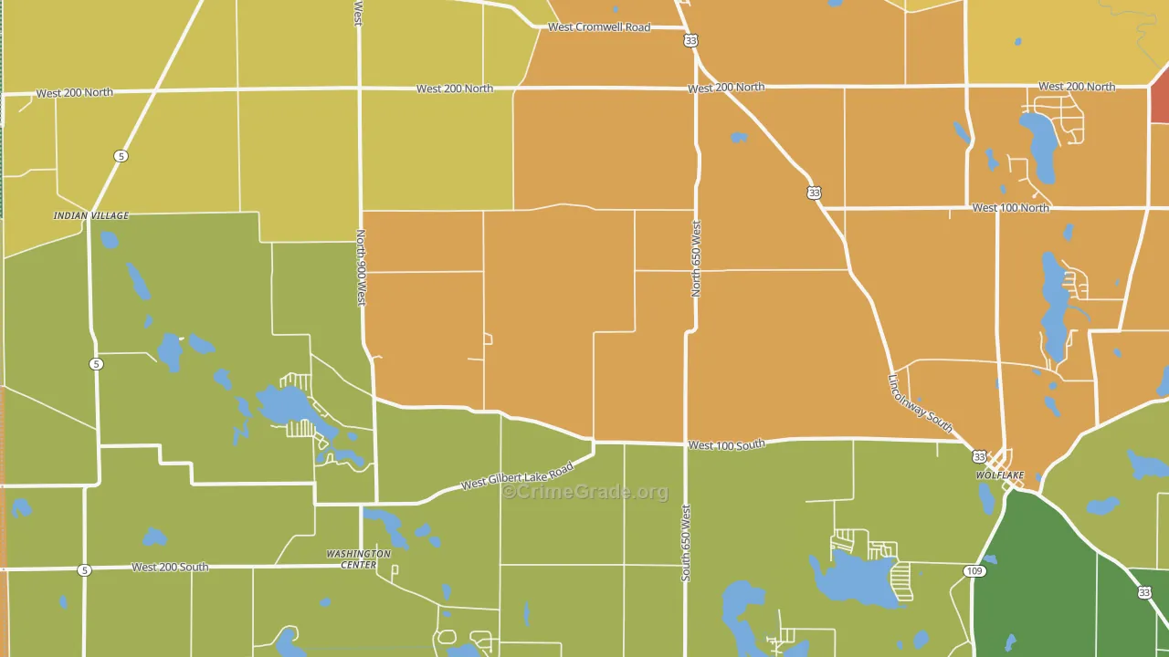 46760, IN Map of Drug-Related Crime Rates