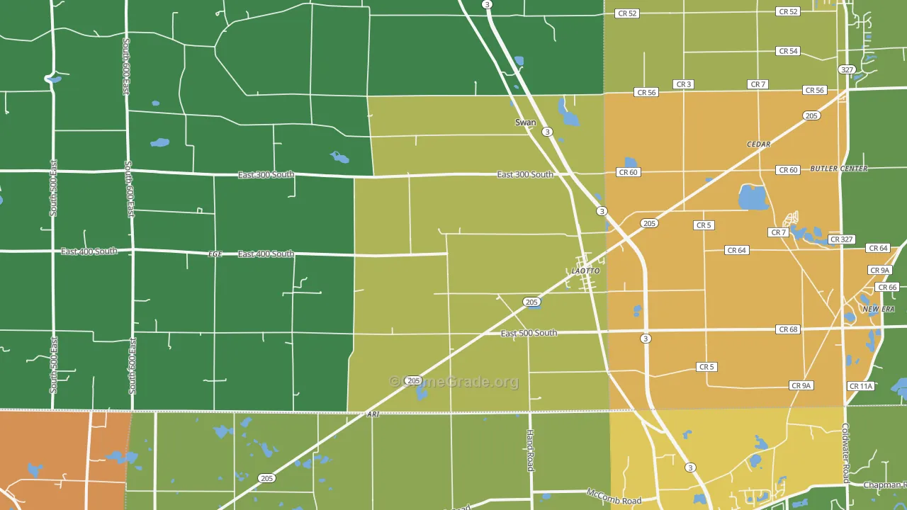 46763, IN Map of Drug-Related Crime Rates