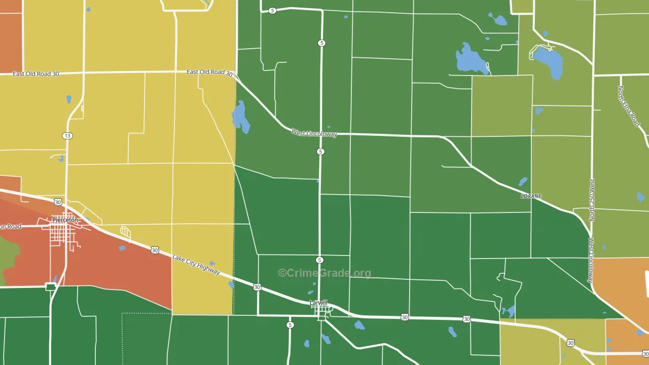 46764, IN Map of Drug-Related Crime Rates
