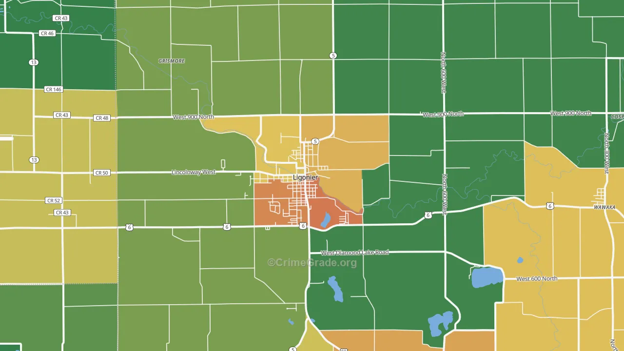 46767, IN Map of Drug-Related Crime Rates