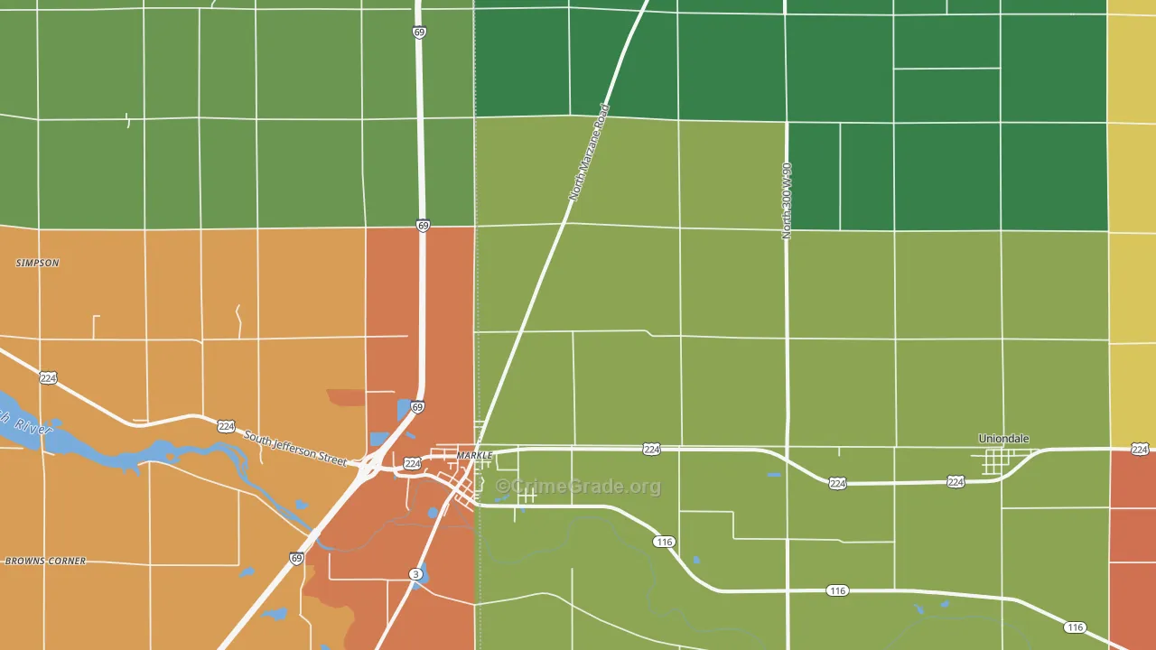 46770, IN Map of Drug-Related Crime Rates