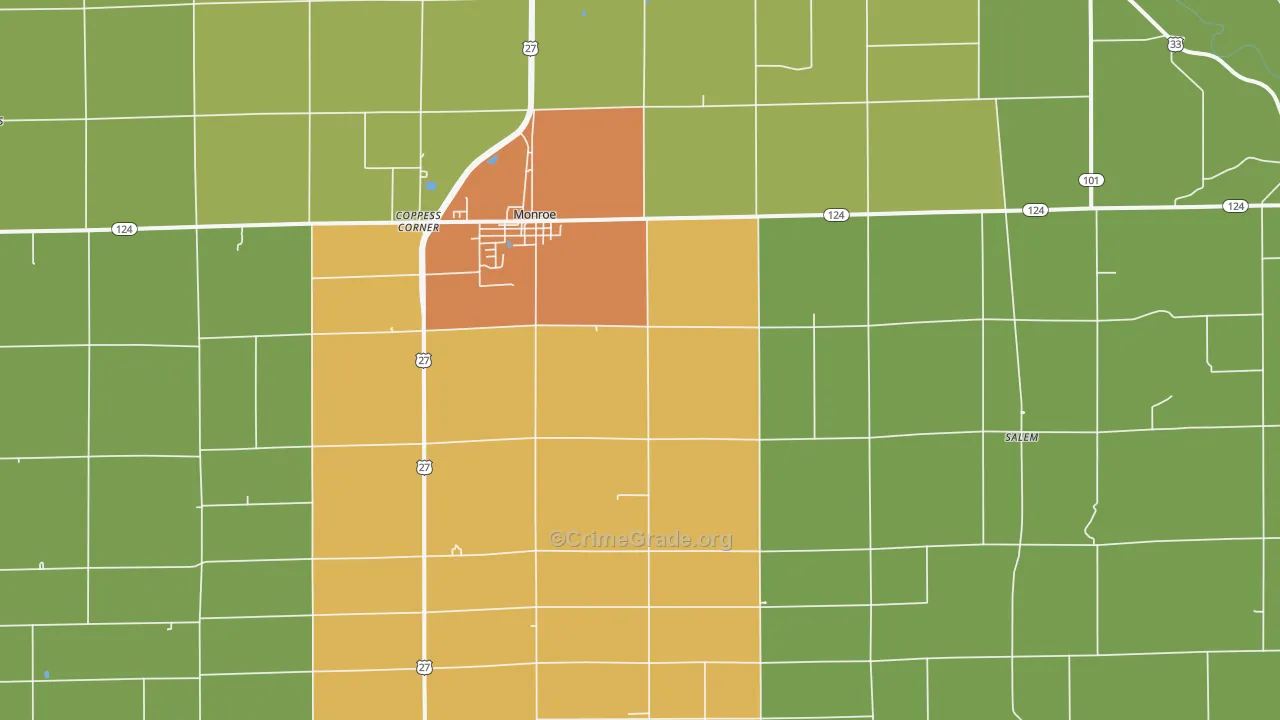 46772, IN Map of Drug-Related Crime Rates