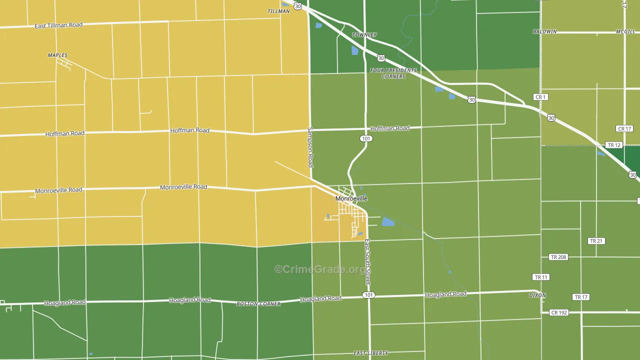 46773, IN Map of Drug-Related Crime Rates