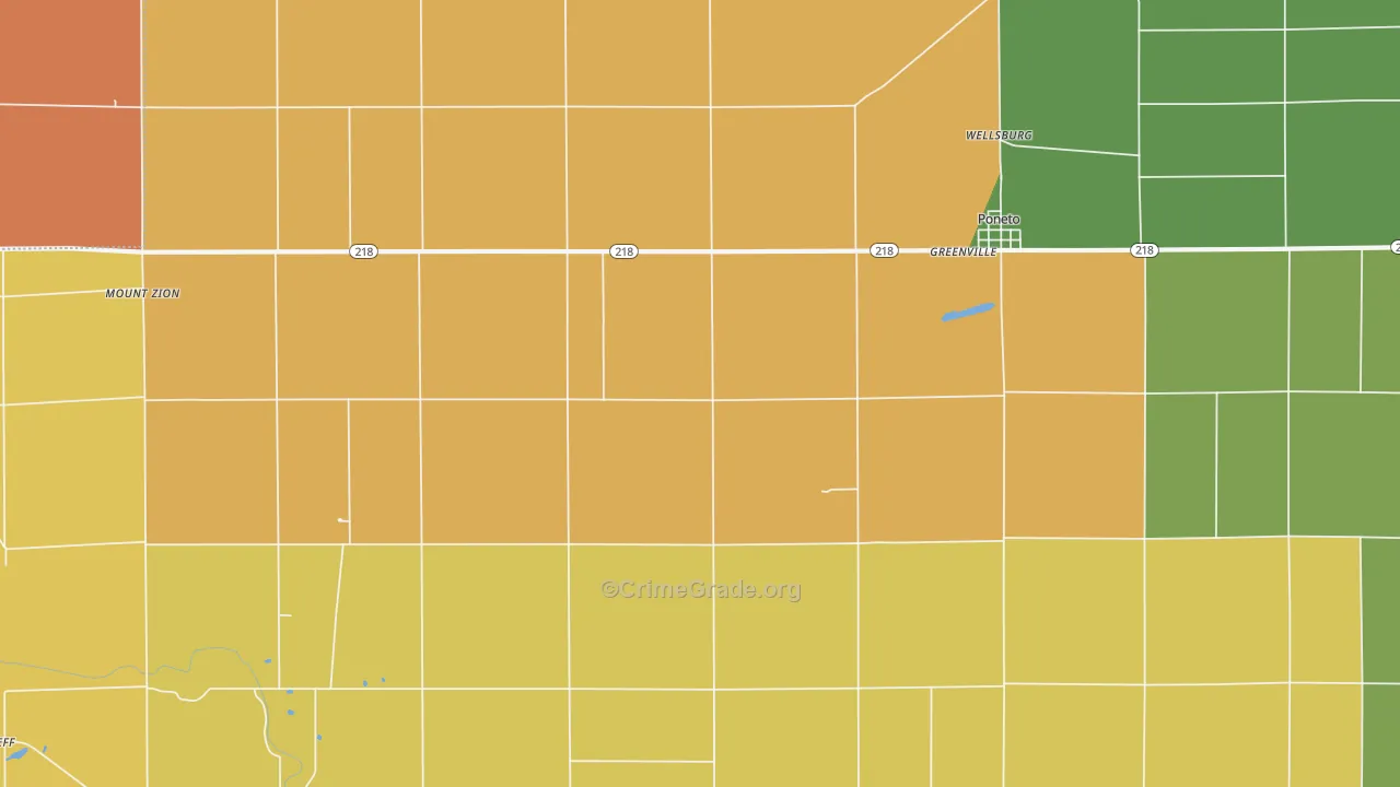 46781, IN Map of Drug-Related Crime Rates