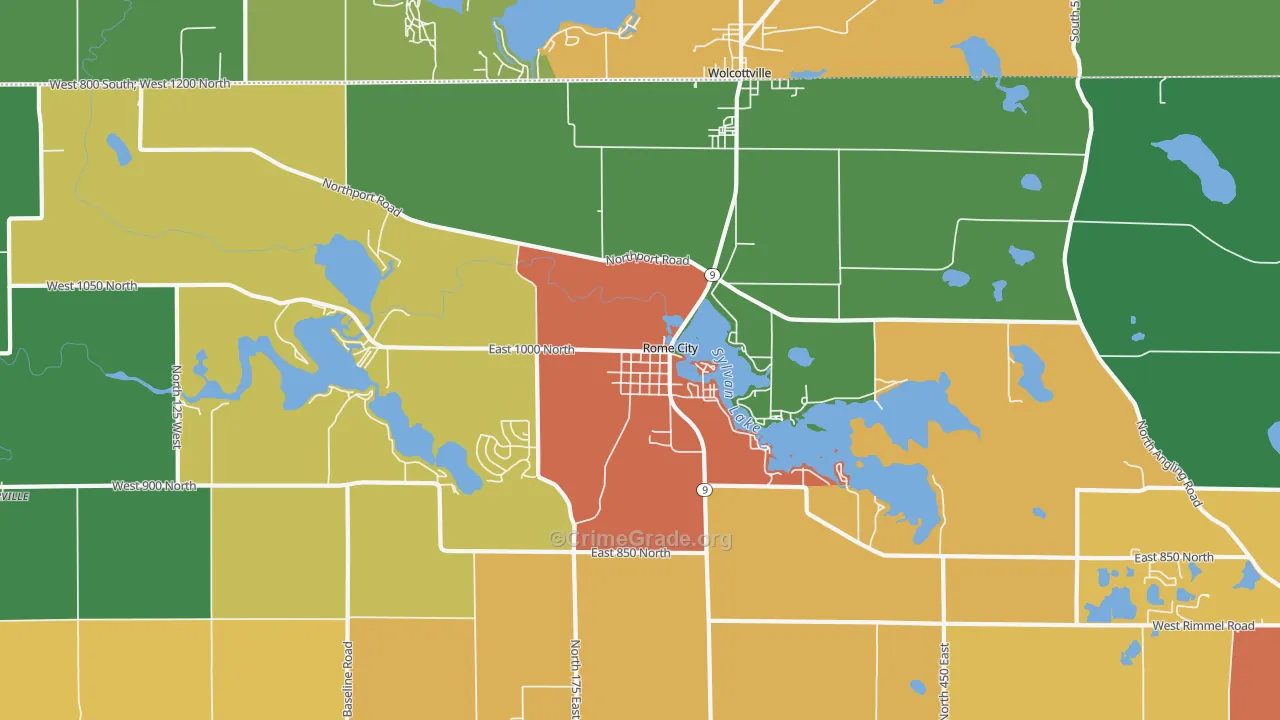 46784, IN Map of Drug-Related Crime Rates
