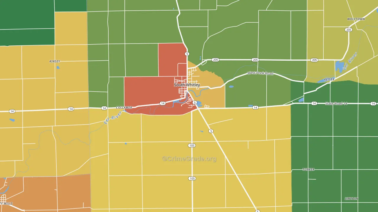 46787, IN Map of Drug-Related Crime Rates