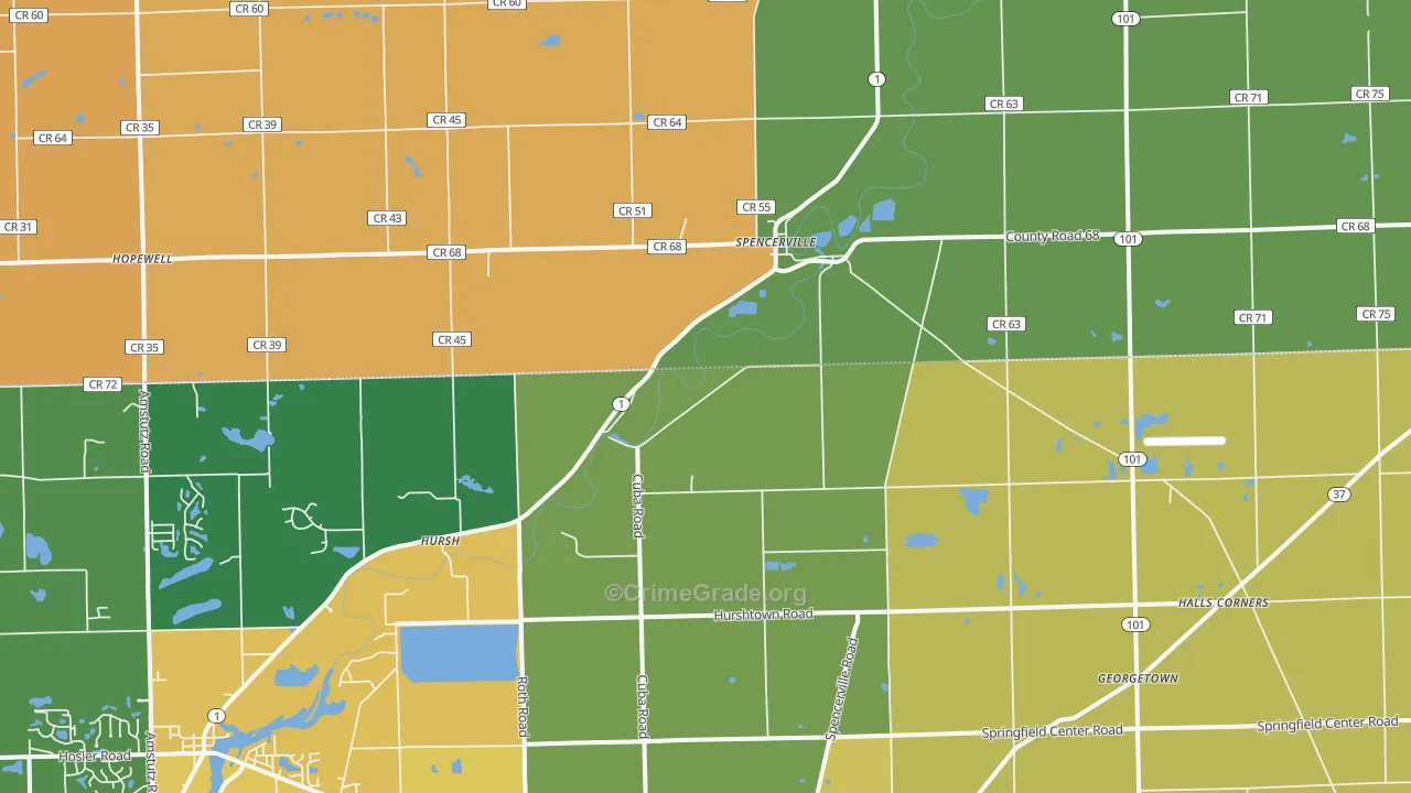 46788, IN Map of Drug-Related Crime Rates