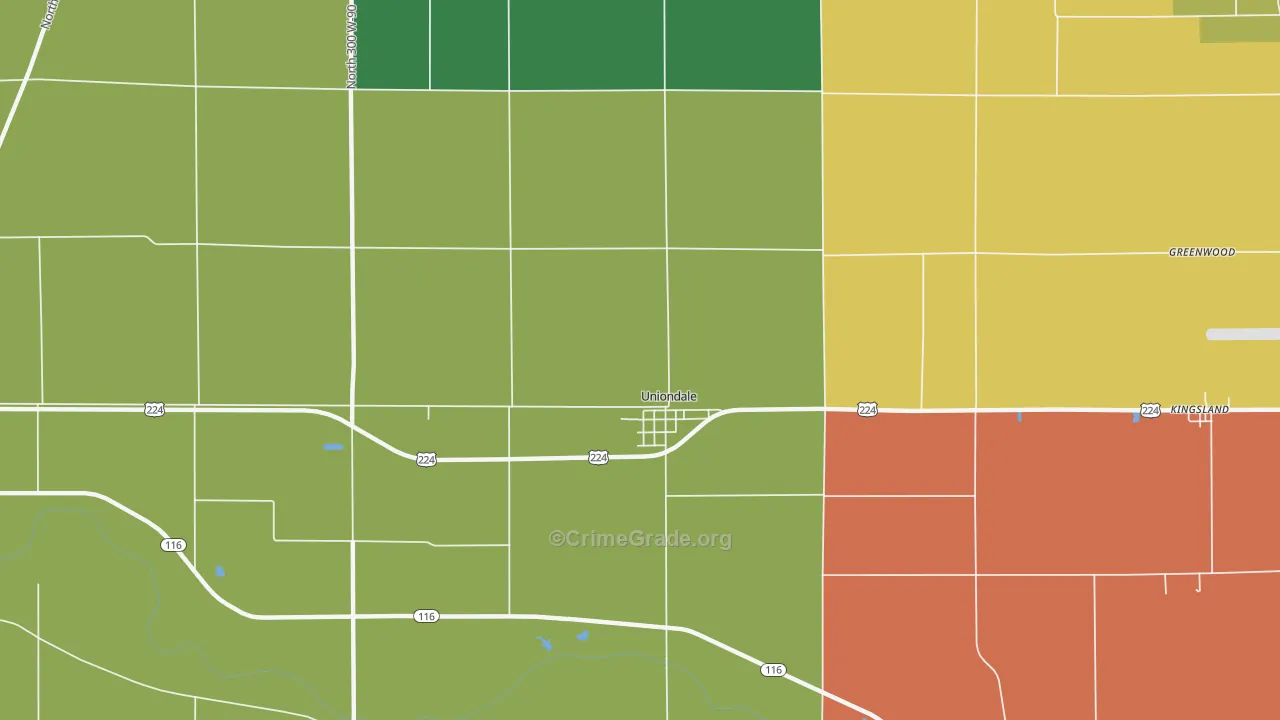 46791, IN Map of Drug-Related Crime Rates