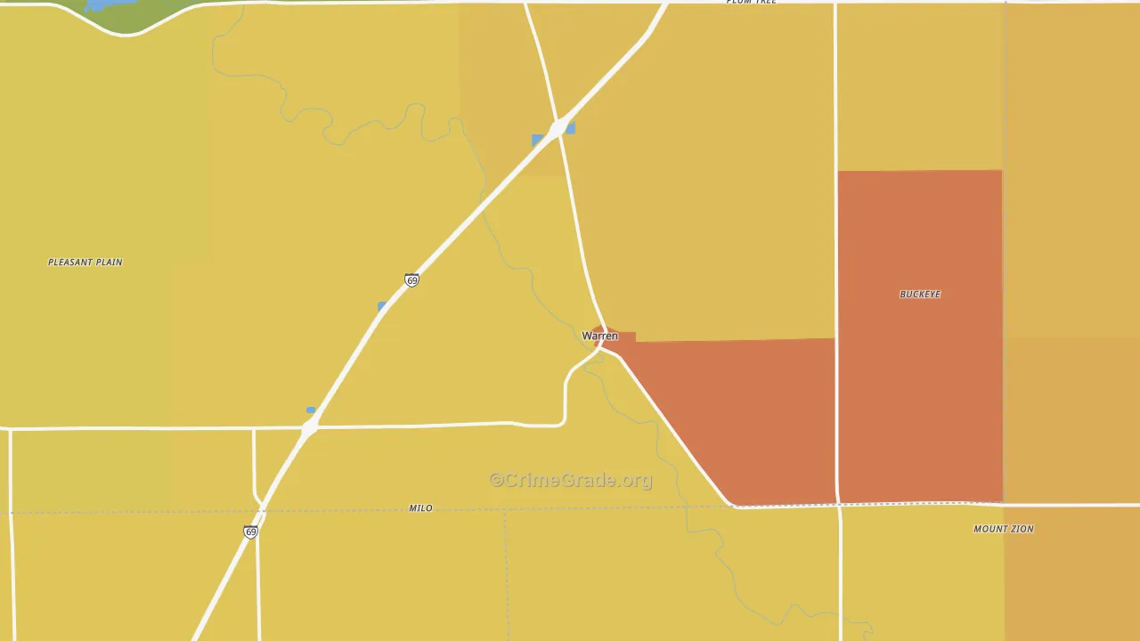 46792, IN Map of Drug-Related Crime Rates