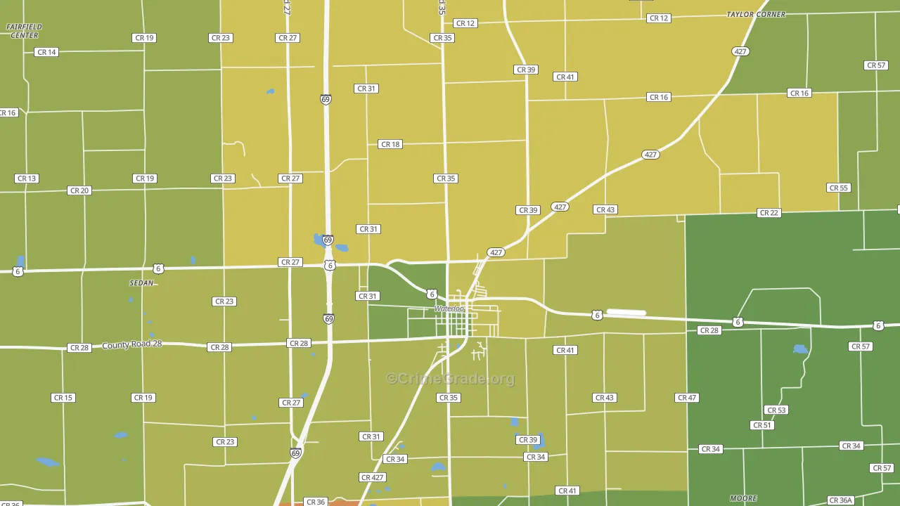 46793, IN Map of Drug-Related Crime Rates