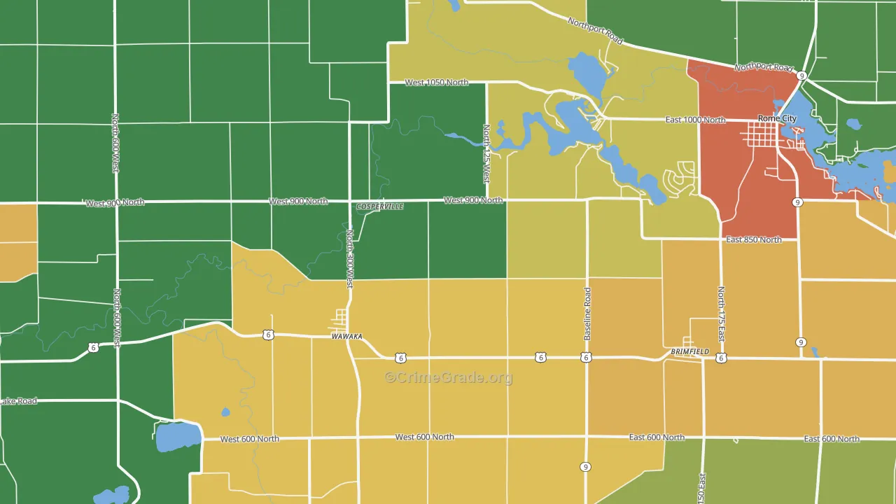 46794, IN Map of Drug-Related Crime Rates