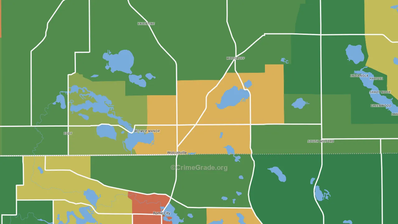 46795, IN Map of Drug-Related Crime Rates
