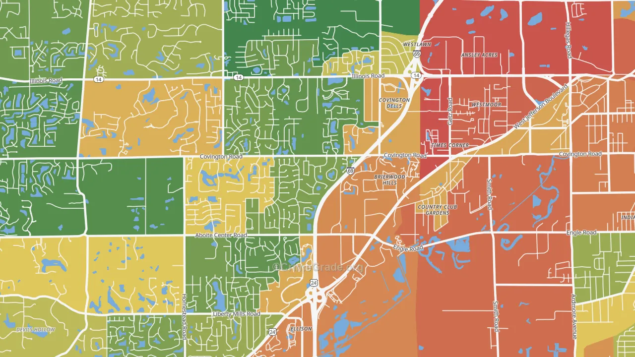 46804, IN Map of Drug-Related Crime Rates