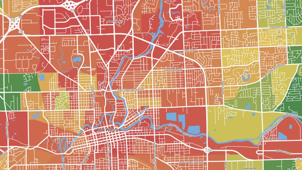 46805, IN Map of Drug-Related Crime Rates