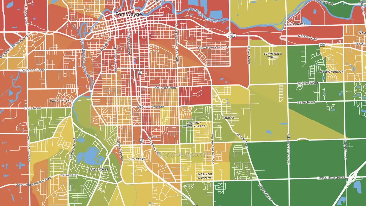 46806, IN Map of Drug-Related Crime Rates