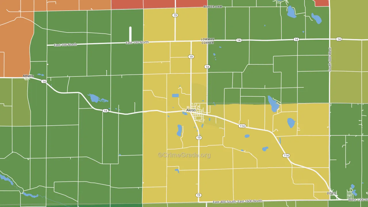 46910, IN Map of Drug-Related Crime Rates