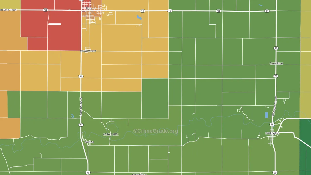46913, IN Map of Drug-Related Crime Rates