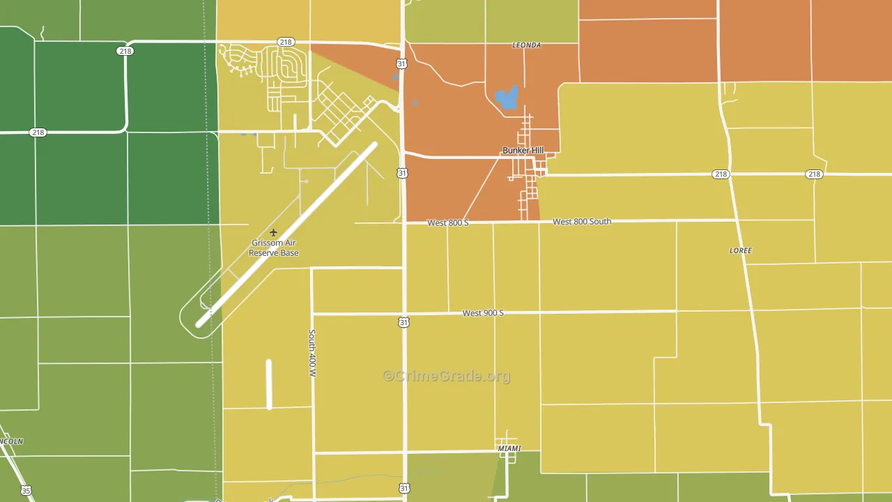 46914, IN Map of Drug-Related Crime Rates