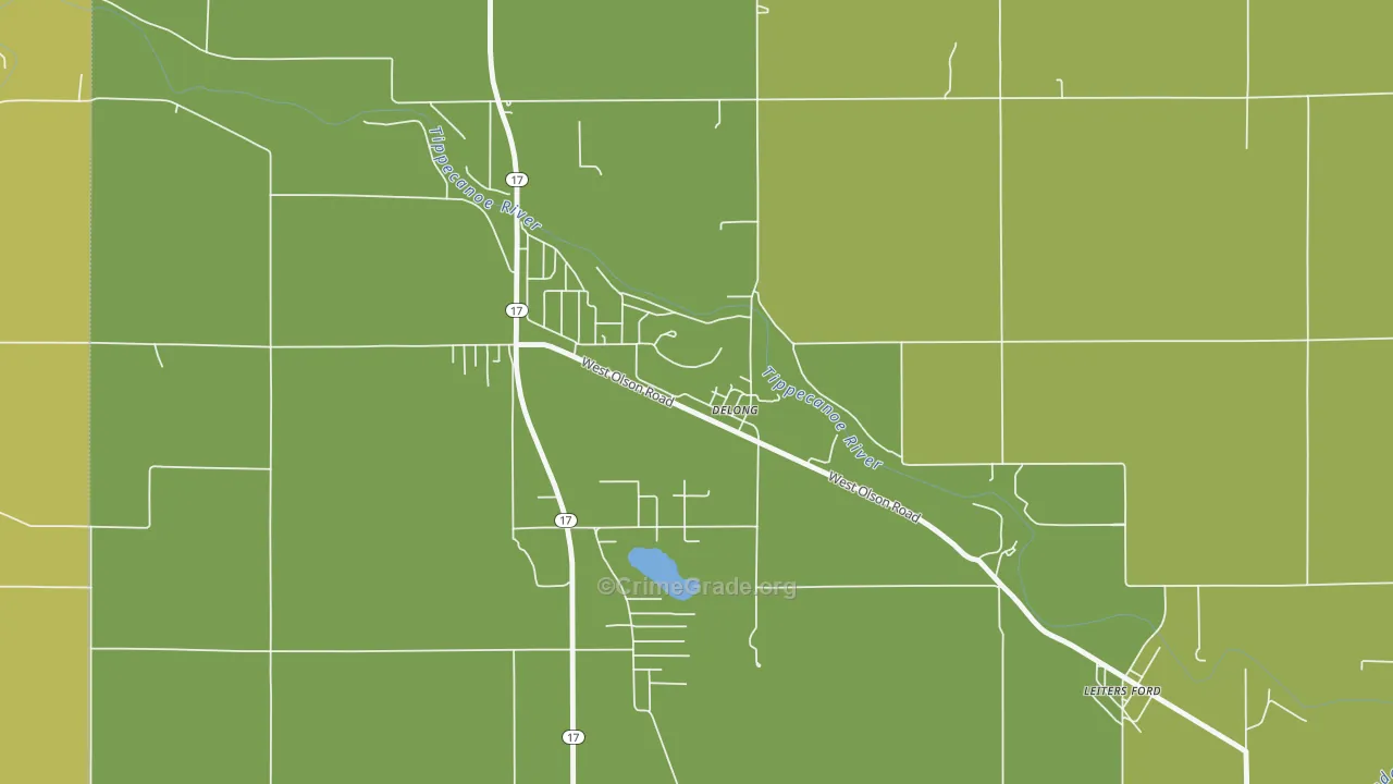 46922, IN Map of Drug-Related Crime Rates