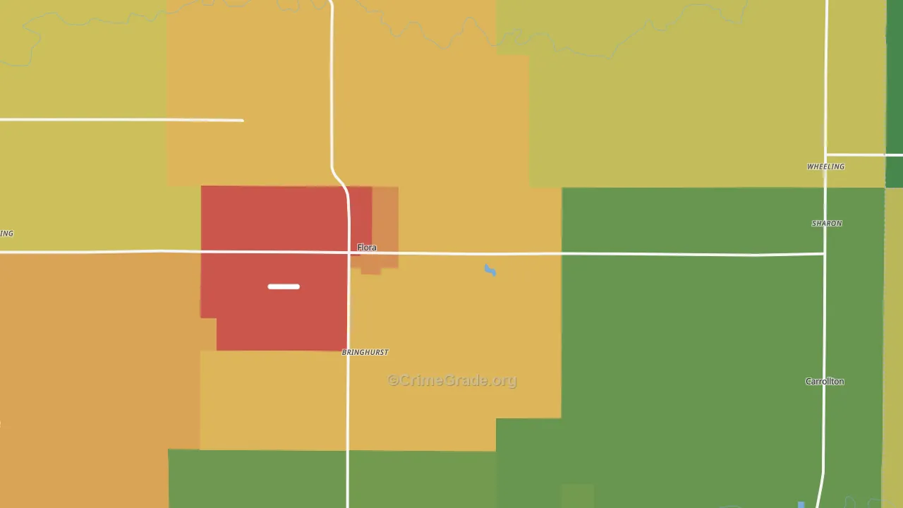 46929, IN Map of Drug-Related Crime Rates
