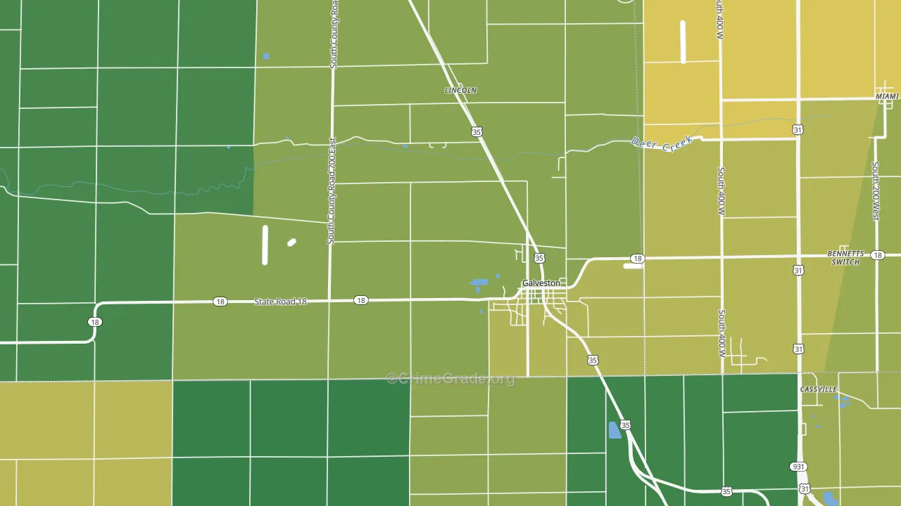 46932, IN Map of Drug-Related Crime Rates